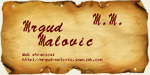 Mrgud Malović vizit kartica
